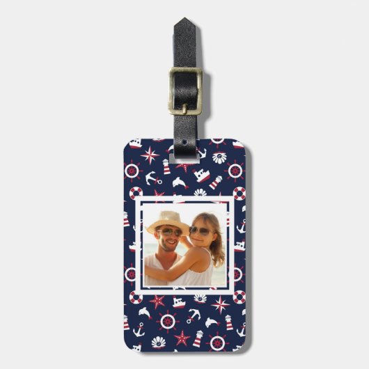 Aangepast Zee voor eigen foto Bagagelabel (Voorkant verticaal)