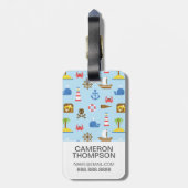 Aangepast Zee voor foto's, kunstpatroon Bagagelabel (Achterkant verticaal)