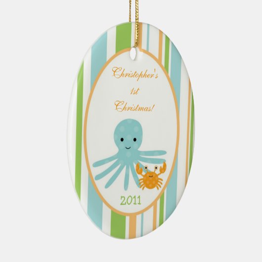 Aangepast Zee voor gepersonaliseerd zeeornament st Keramisch Ornament (Rechts)