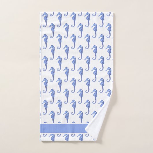 Aangepast Zee voor zeezeug zeepaard Blauw Bad Handdoek (Handdoek)