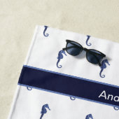 Aangepast Zee voor zeezeug zeepaard Blauw Strandlaken (In situ)