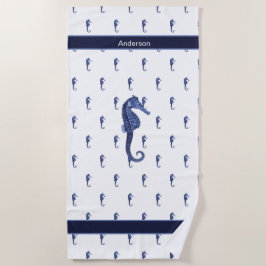 Aangepast Zee voor zeezeug zeepaard Blauw Strandlaken