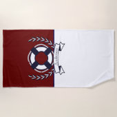 Aangepast zeeanker badkamer Bourgogne Blauw Strandlaken (Voorkant)