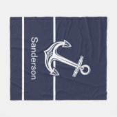 Aangepast zeeblauw zeeanker voor anker anker fleece deken (Voorkant (Horizontaal))