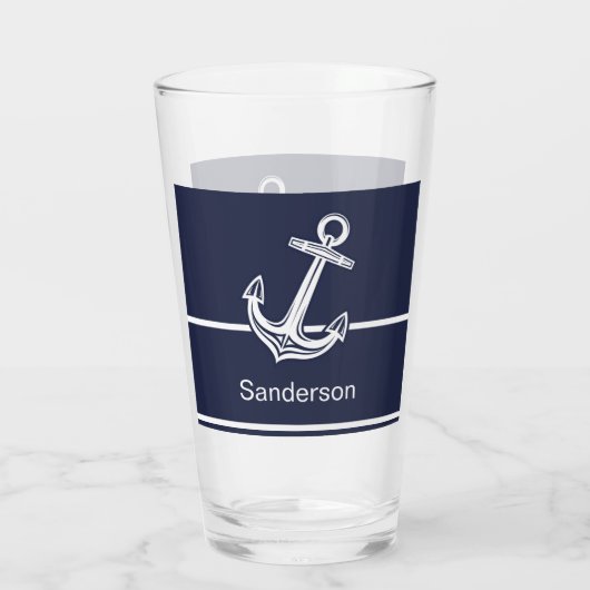 Aangepast zeeblauw zeeanker voor anker anker glas (Achterkant)