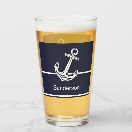 Aangepast zeeblauw zeeanker voor anker anker glas (Achterkant gevuld)