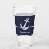 Aangepast zeeblauw zeeanker voor anker anker glas (Voorkant)