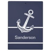 Aangepast zeeblauw zeeanker voor anker anker klembord (Achterkant)