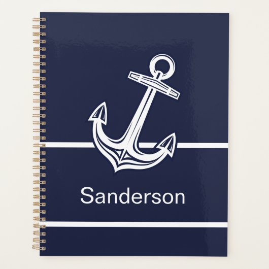 Aangepast zeeblauw zeeanker voor anker anker planner (Voorkant)