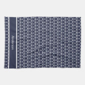 Aangepast zeeblauw zeeanker voor anker anker theedoek (Horizontaal)