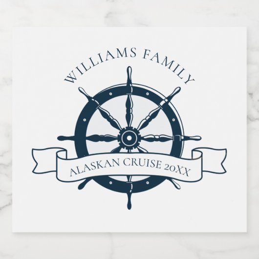 Aangepast zeemaand zeemaand cruiseschip sparkling wijnetiket (Enkel label)