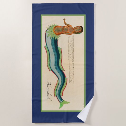 Aangepast zeemeerminnend zeemacht strandlaken (Voorkant)