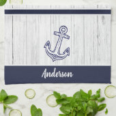 Aangepast zeeoranje zeeoranje zeeblauw theedoek (Gevouwen)