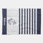 Aangepast zeeoranje zeeoranje zeeblauw theedoek (Horizontaal)