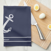 Aangepast zeeoranje zeeoranje zeeblauw theedoek (Quarter Fold)