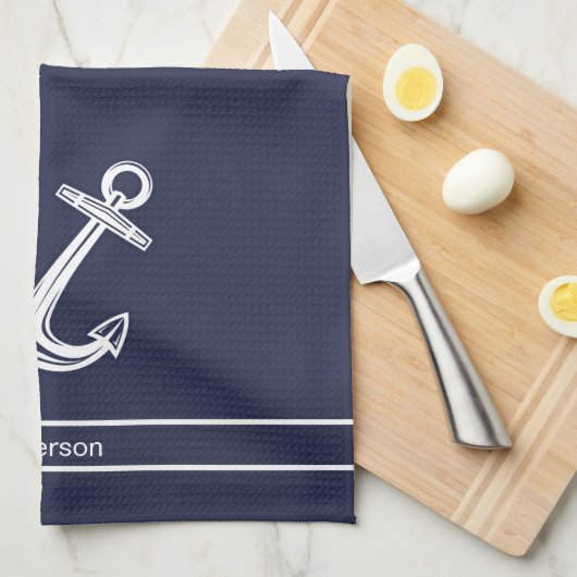 Aangepast zeeoranje zeeoranje zeeblauw theedoek (Quarter Fold)