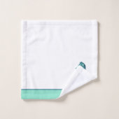 Aangepast zeepaardje Blauwgroen blauw Aqua B Bad Handdoek (Wasdoekje)