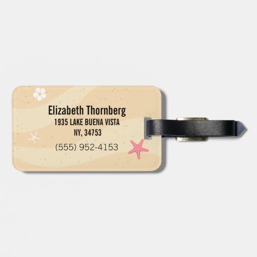 aangepast zeeschelp Bagagelabel (Achterkant horizontaal)