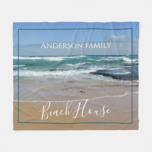 Aangepast zeestrand fleece deken