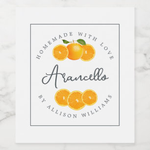 Aangepast zelfgemaakt Arancello-etiket Wijn Etiket