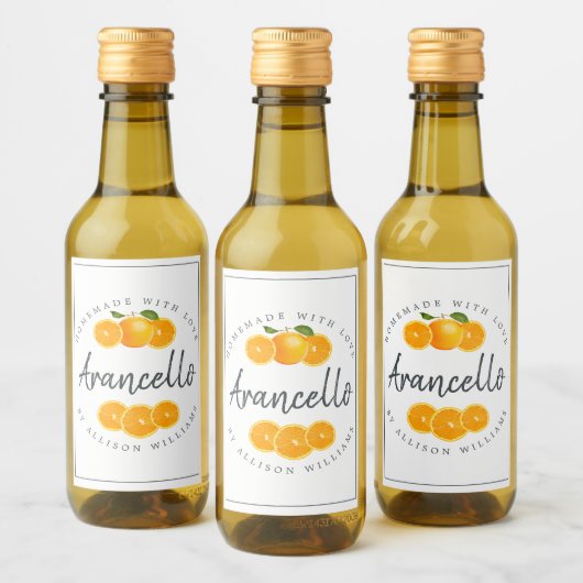 Aangepast zelfgemaakt Arancello-label Wijn Etiket (Flessen)