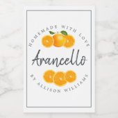 Aangepast zelfgemaakt Arancello-label Wijn Etiket (Enkel label)