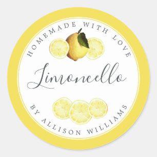 Aangepast zelfgemaakt Limoncello etiket helder gee