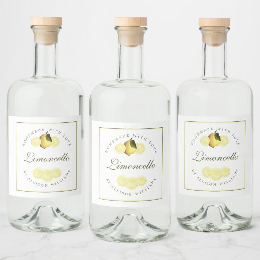 Aangepast zelfgemaakt limoncello-etiket likeurfles etiket (Flessen)