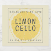 Aangepast zelfgemaakt limoncello-etiket likeurfles etiket (Enkel label)