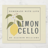 Aangepast zelfgemaakt limoncello-etiket likeurfles etiket (Enkel label)