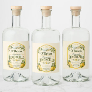 Aangepast zelfgemaakt limoncello-etiket vintage ci likeurfles etiket