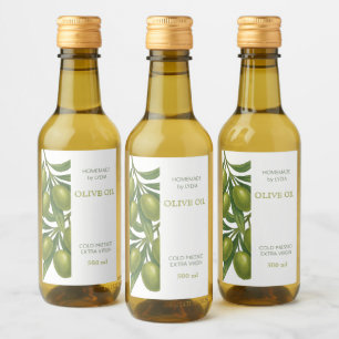 Aangepast zelfgemaakt olijfolie-etiket wijn etiket