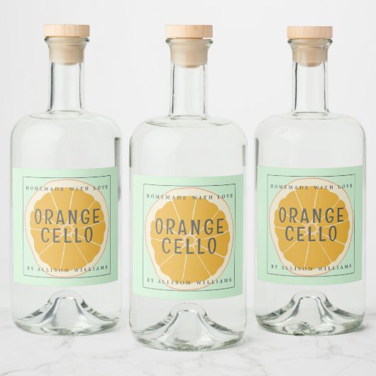 Aangepast zelfgemaakt Orangecello Etiket (Flessen)