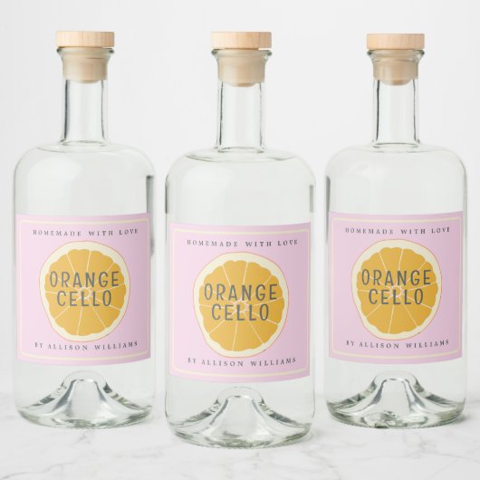 Aangepast zelfgemaakt Orangecello Etiket (Flessen)