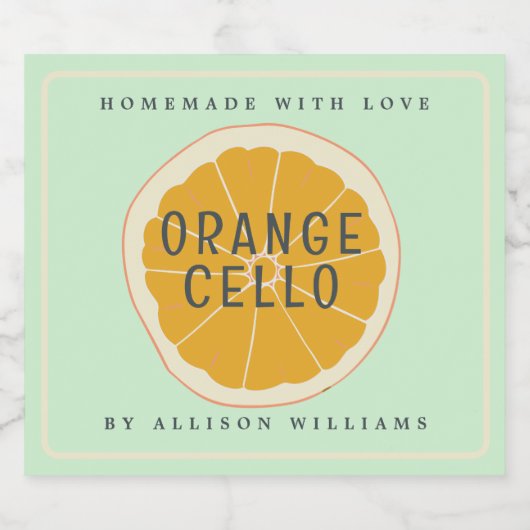 Aangepast zelfgemaakt Orangecello Etiket (Enkel label)