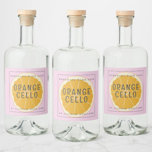 Aangepast zelfgemaakt Orangecello Etiket (Flessen)