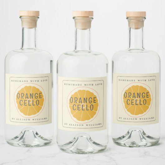 Aangepast zelfgemaakt Orangecello Etiket (Flessen)
