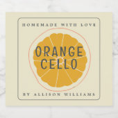 Aangepast zelfgemaakt Orangecello Etiket (Enkel label)