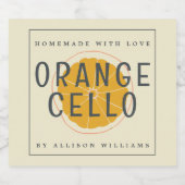 Aangepast zelfgemaakt Orangecello Etiket (Enkel label)