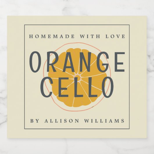 Aangepast zelfgemaakt Orangecello-etiket Likeurfles Etiket (Enkel label)