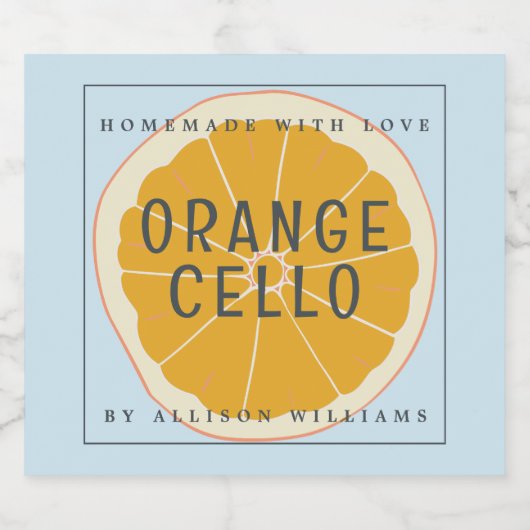 Aangepast zelfgemaakt Orangecello-label Likeurfles Etiket (Enkel label)