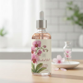 Aangepast zelfgemaakt orchideeënolie-etiket wijn etiket