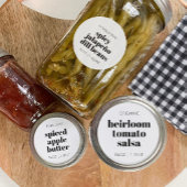 Aangepast zelfgemaakt voedselpotlabel ronde sticker