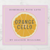 Aangepast zelfgemaakte Orangecello-label Likeurfles Etiket (Enkel label)