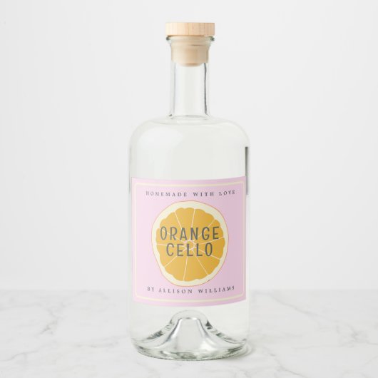 Aangepast zelfgemaakte Orangecello-label Likeurfles Etiket (Voorkant)