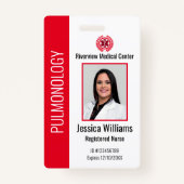 Aangepast ziekenhuis Medische werknemer Fotokaart Badge (Voorkant)