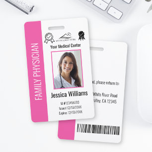 Aangepast ziekenhuis Medische werknemer Fotoroze I Badge