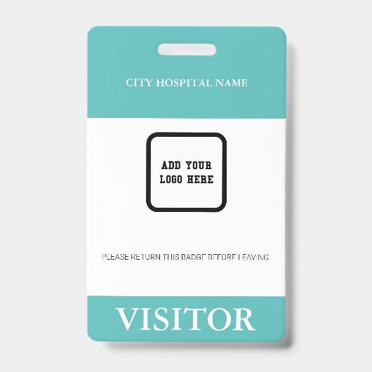 Aangepast ziekenhuisbezoekerspas barcode logo ID-b Badge (Voorzijde)