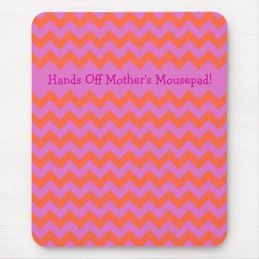 Aangepast zigzag Mousepad, magenta Oranje Chevrons Muismat (Voorkant)