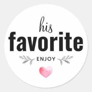Aangepast Zijn Favoriete Trouwgunst Ronde Sticker